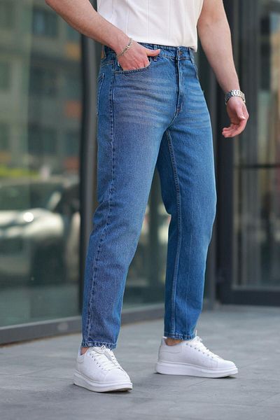 Madmext Navy Blue Men's Jean Pants E7419