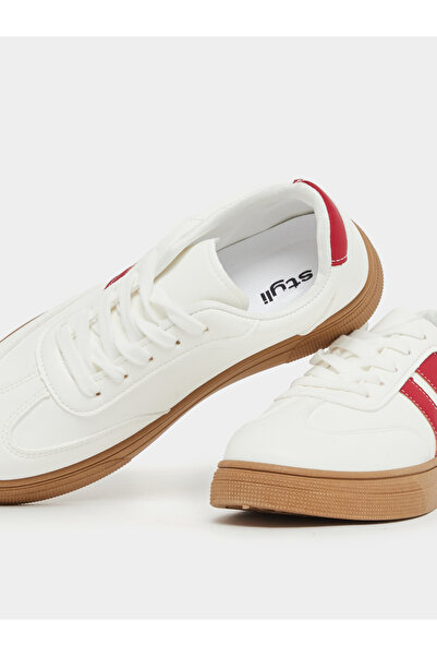 Styli Contrast Trim Round Toe Lace-Up Sneakers