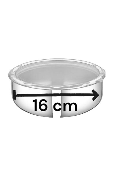 TRENDBULL 16 Cm Stainless Steel Storage Container with Mica Lid