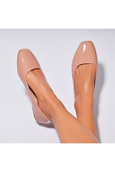 Joana Women's Ballet Flats Patent Leather Nude Masyn