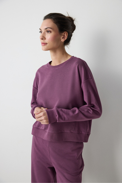 Penti Stitch Detailed Active Bordo Sweatshirt