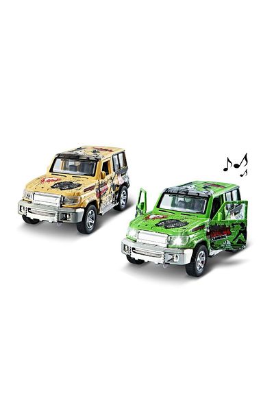 STEM 1:32 Graffiti Toyota Jeep alloy pull-back door opener with light music (Assorted Colors)