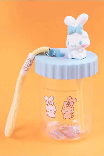 Miniso Sanrio Lisanslı Pipetli ve Askılı Plastik Şişe (520ML) - Cinnamoroll