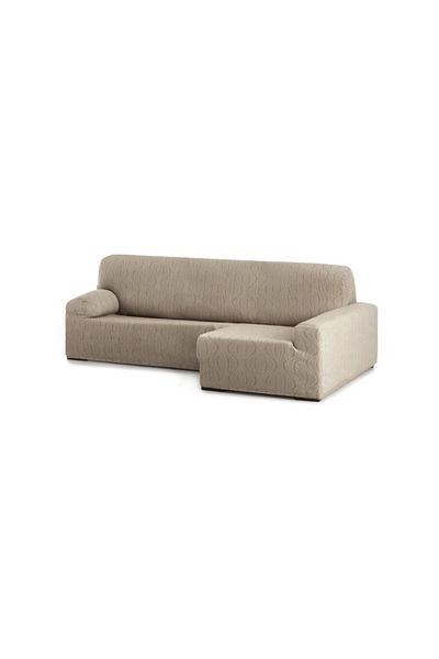 EYSA CONFECTIONES Jacquard right corner elastic cover, long arm, Iria, C/11 Dark beige