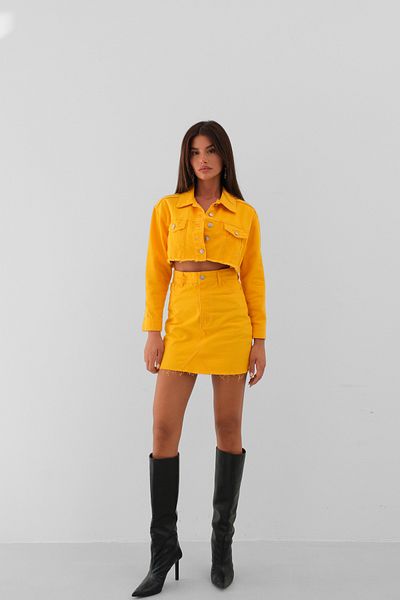 Black Fashion Jachetă Crop Mango - Detaliată cu nasturi