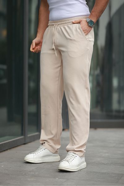 comstar Ανδρικό Trend Waist Elastic Loose Leg Cream Φαρδύ παντελόνι