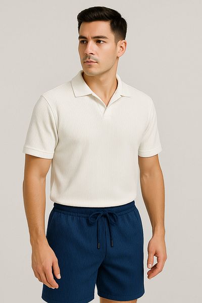DWN WEAR Ottoman Lyc Fabric Summer Lycra Men's T-Shirt Shorts Set
