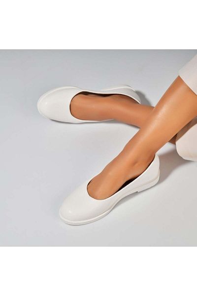 Joana Women's Ballerinas Ecological Leather White Jalecia