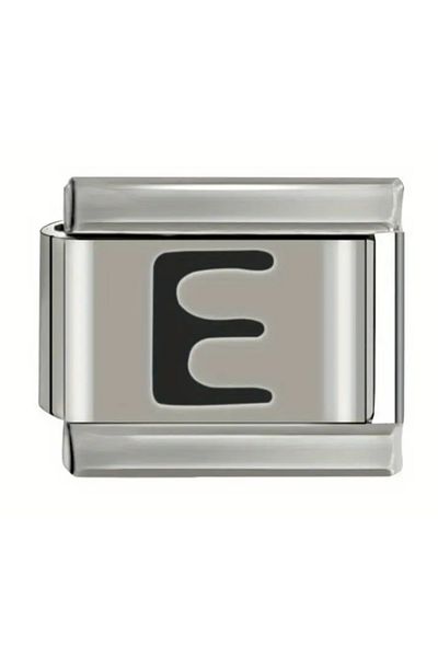 Ervalina Guaranteed Tarnish Free Steel Italian Charm Bracelet Steel Letter Charm