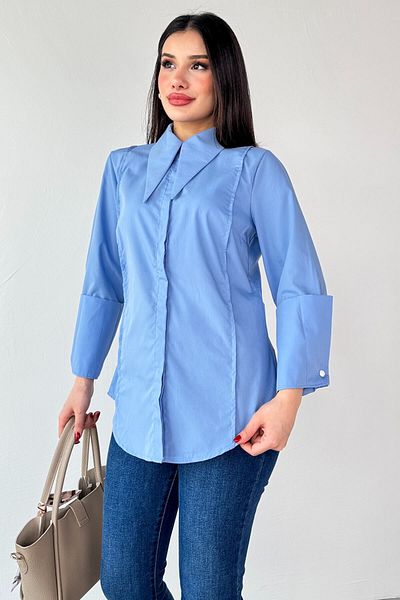 Cappmoda GML-13258 Cămașă cu guler ascuns cu nasturi ascunse