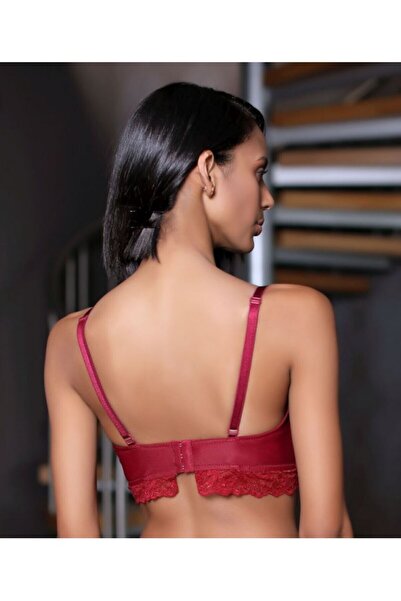 MOONLİGHT 2187 Бордовий бюстгальтер з мереживними деталями