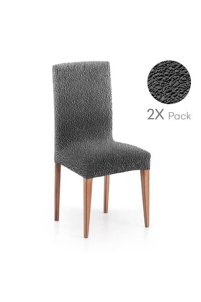EYSA CONFECTIONES Set of 2 elastic chair covers 40-50cm (seat and backrest), Premium ROC, C/16 Anthracite
