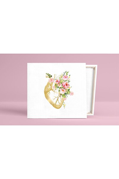 Prof Pictură pe pânză cu flori de inimă, cadou decorativ