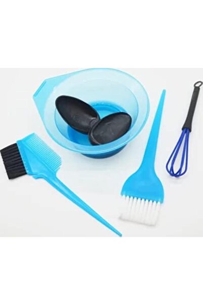 LA PERLA TECH مجموعة فرشاة صبغ الشعر ووعاء من 5 قطع باللون الأزرق