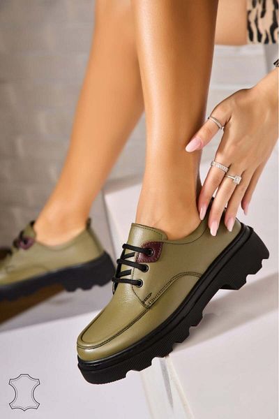 Joana Women's Loafers Natural Leather Green Dally