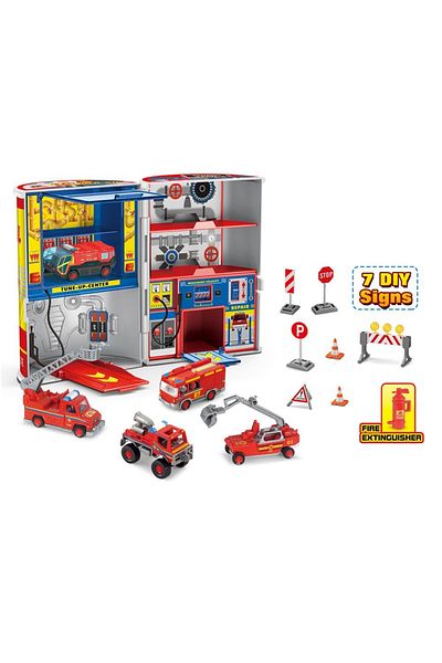 STEM Mini Racers Garage with 5 Cars &amp; Playset for Ages 3+