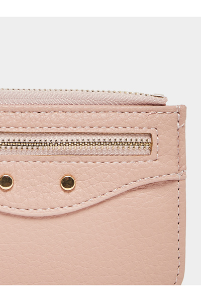 Styli Textured Wallet with Zip Closure