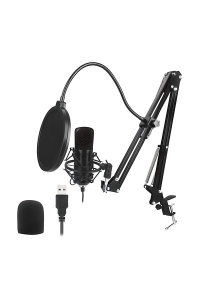 COOYA USB Microphone, with Adjustable Boom Arm Stand Shock Mount, for YouTube Vocal Gaming Streaming