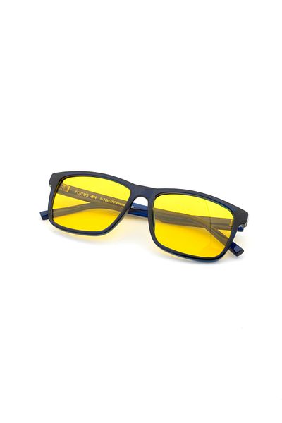 Focus On Eyewear نظارات موستار المستقطبة المضادة للضوء باللون الأزرق الداكن