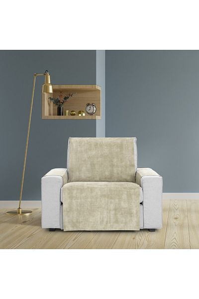 EYSA CONFECTIONES Velvet armchair cover, practical, Turin, C1 ecru