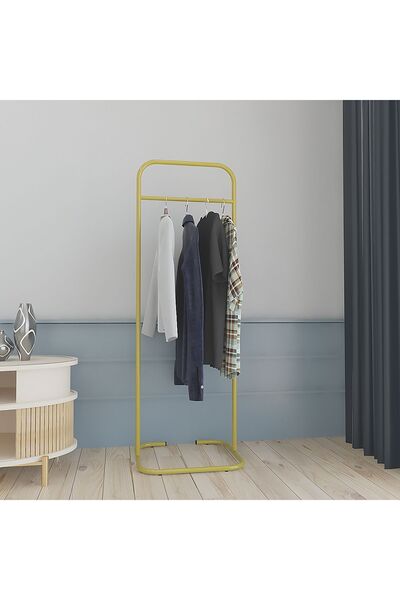 Metallica Concept Butik Dik Tekli Gold Konfeksiyon Askısı Ayaklı Askılık Elbise Askılığı