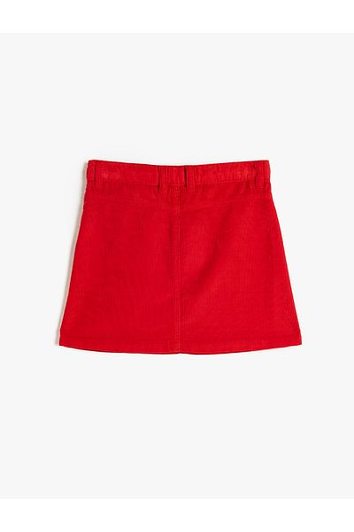 Koton Velvet Mini Skirt Basic Cotton