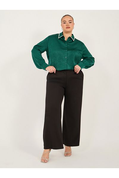 Styli Plus Size Embellished Collar Shirt