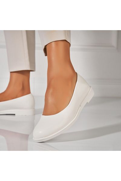 Joana Women's Ballerinas Ecological Leather White Jalecia