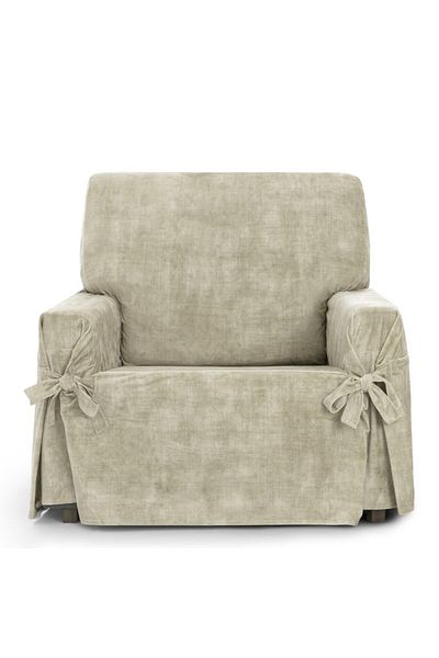 EYSA CONFECTIONES Universal velvet armchair cover, Turin, C1 Ecru