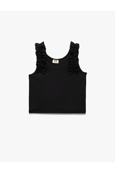 Koton Crew Neck Ruffle Detailed Camisole Tank Top