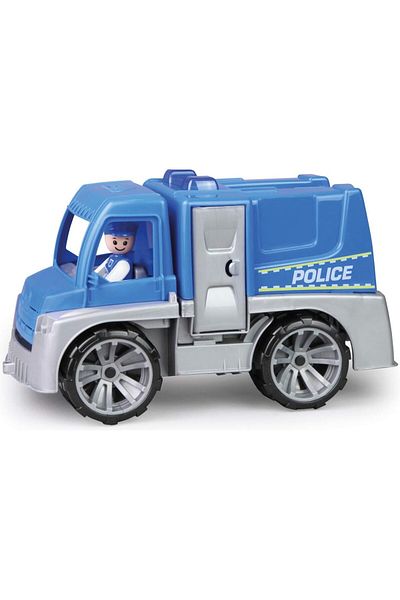 LENA Plastic police truck for children with opening doors and included Truxx figure, +2 years