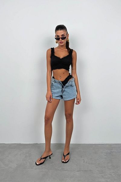 Black Fashion Bustieră din dantelă neagră