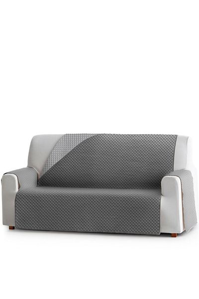 EYSA CONFECTIONES Quilted sofa cover 2-seater 110cm, reversible, Oslo, C/06 Anthracite/Light grey