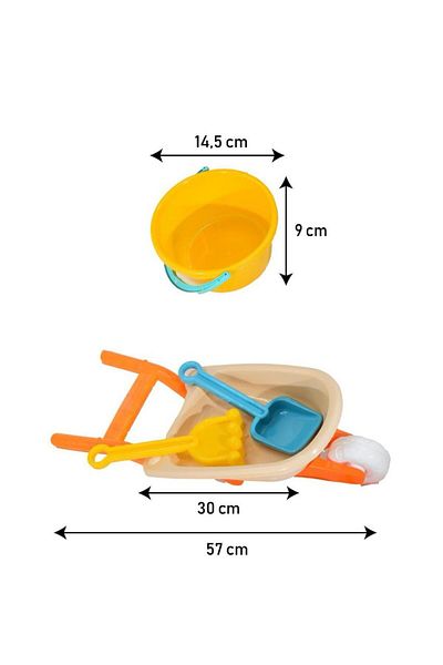 Waldern Toys Medium Size Handcart Sea Beach Set with Bucket and Water Bottle