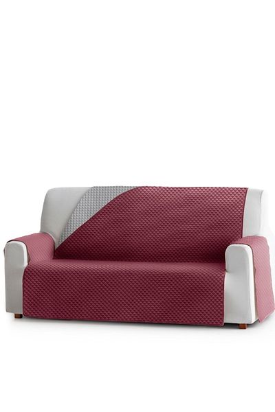 EYSA CONFECTIONES Quilted sofa cover 4-seater 190cm, reversible, Oslo, C/08 Bordeaux/Grey