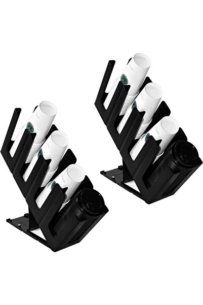 COOYA 2 Pack Paper Cup and Lid Holder,with 4 Compartments for Coffee Station Bar Restaurant Office