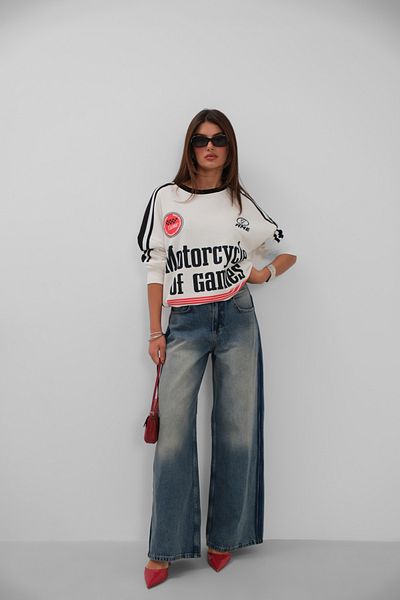 Black Fashion Blugi albaștri cu picioare largi