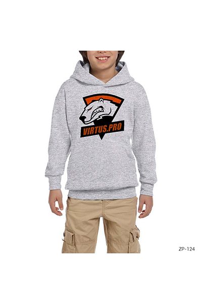 Z zepplin Csgo Virtus Pro Team Gray Kids Hooded Sweatshirt