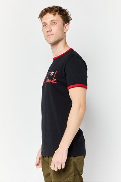 PAUL FRANK Men Crew Neck Short Sleeves Brand Logo T-shirt, Black