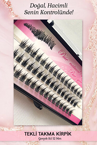eyelash Tekli Kirpik Demet Takma Kirpik Gerçek Kıl 11 Mm Nesura