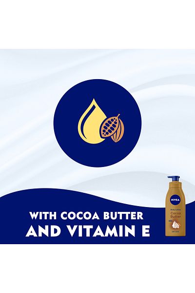 NIVEA Cocoa Butter Body Lotion 400ml + 250ml | Deep Moisture | Value Pack
