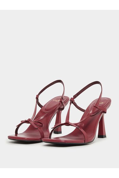 Styli Ribbon Detail High Kitten Heel Sandals