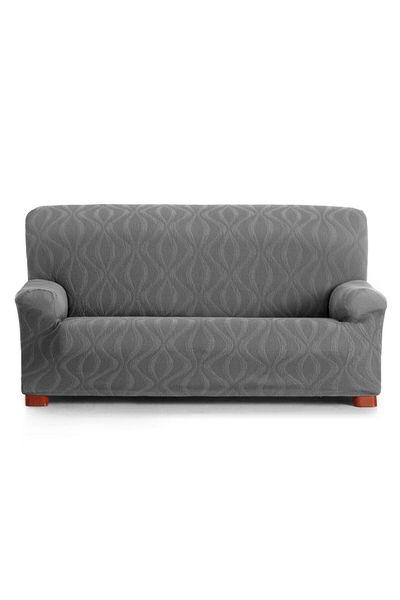 EYSA CONFECTIONES Elastic 2-seater jacquard sofa cover, 140-170cm, Iria, C/16 Anthracite Grey