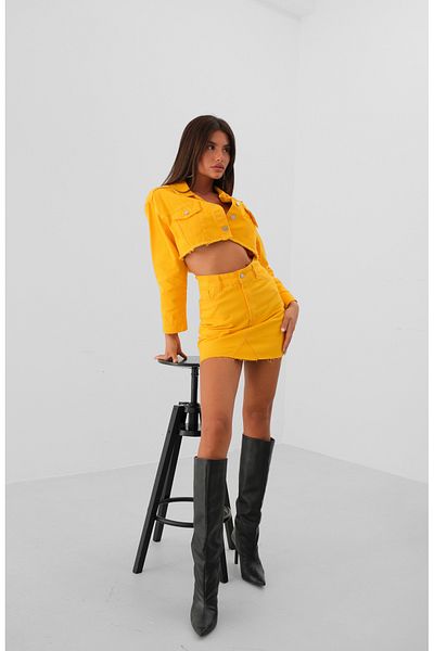 Black Fashion Jachetă Crop Mango - Detaliată cu nasturi