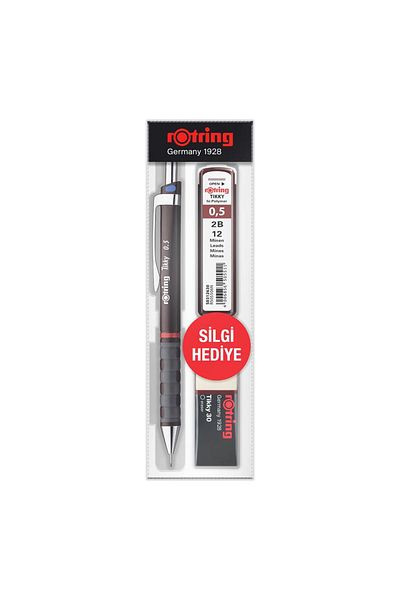 Rotring Tikky Rd Versatile Pen 0.5 mm Nib and Eraser Gift - Claret Red