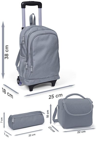 Coral High Set de 3 genți de școală cu model de caiac albastru apă verde pentru copii SET0123972