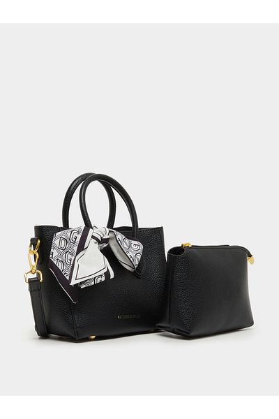Styli Printed Scarf Detail Shoulder Bag with Pouch