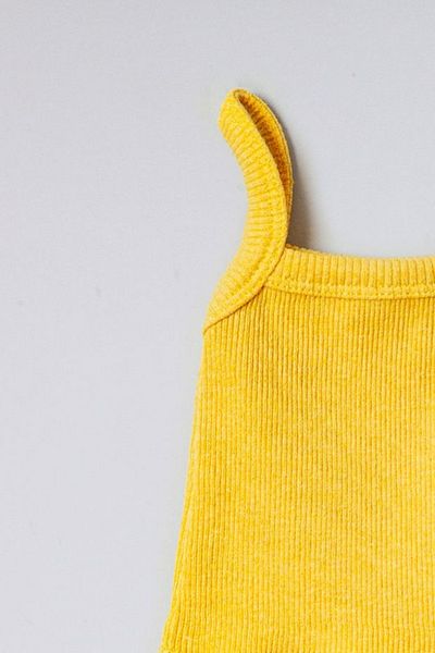 ADABEBEK Ribbed Strap Baby Crop 2-Piece Shorts Set
