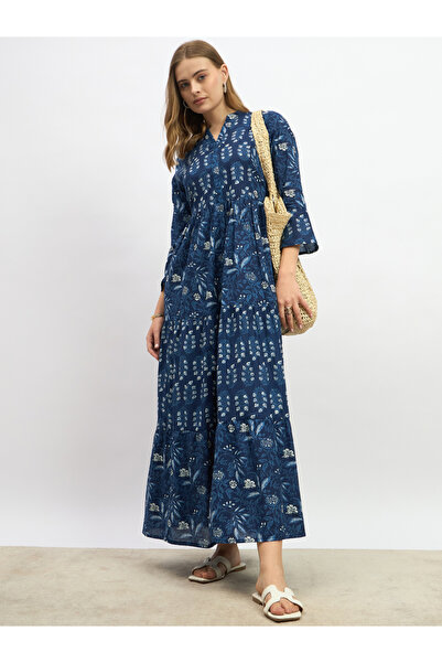 Styli فستان ماكسي بطبقات وطبعات زهور