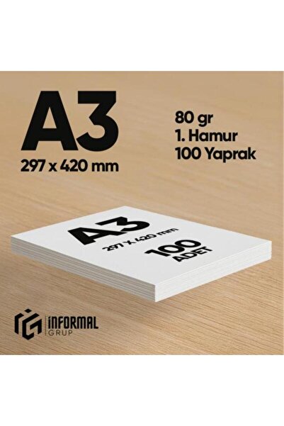 İnformal Yayınları Informal Copy Paper Premium Quality A3 80 Gr 100 Sheets 1S...